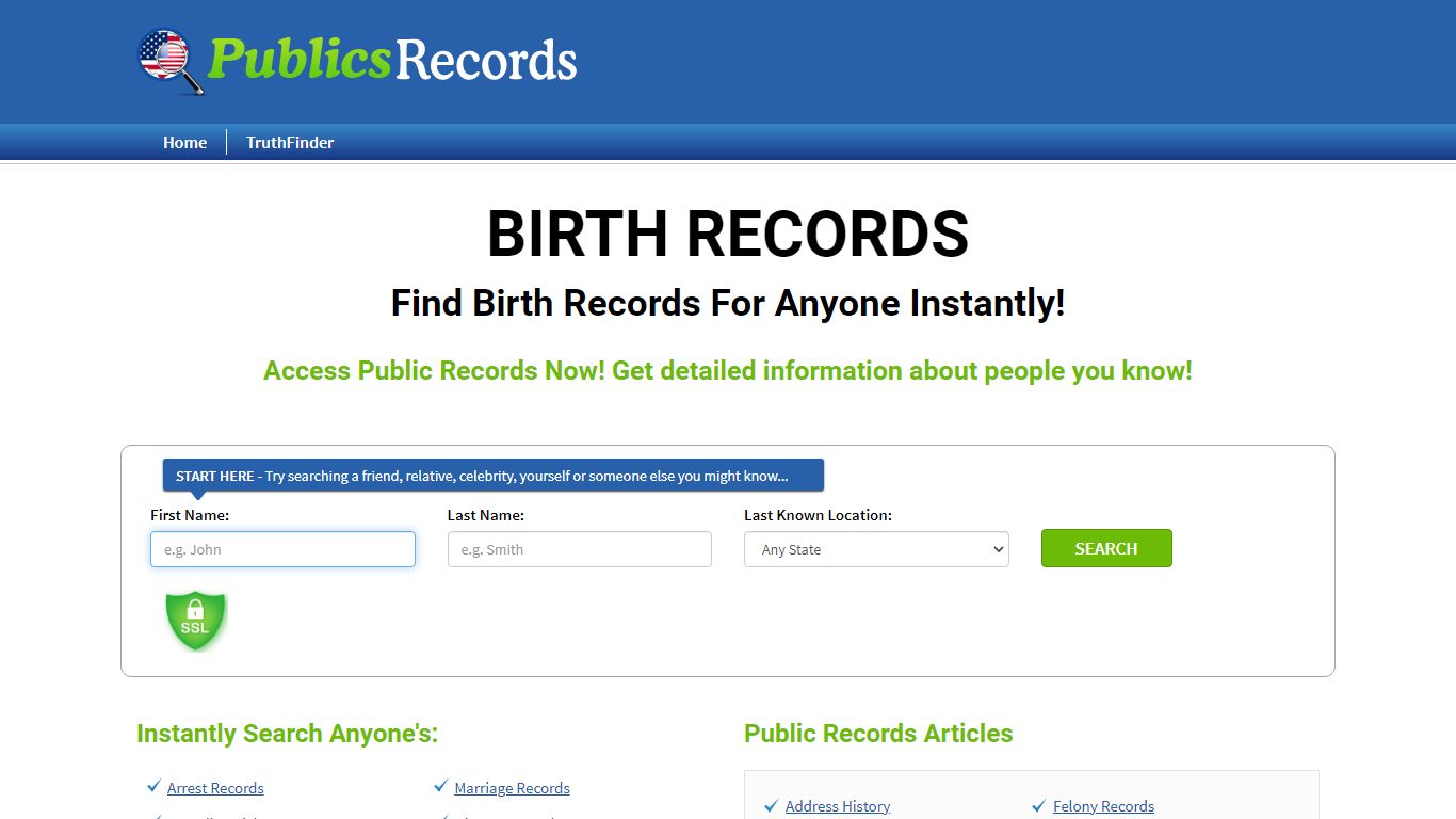 Search for Birth Records