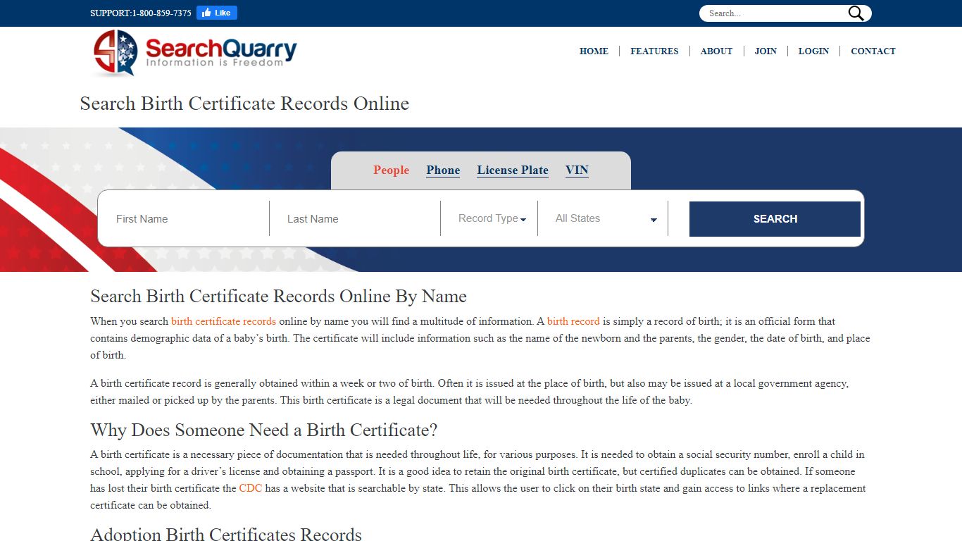Search Birth Certificate Records Online - SearchQuarry